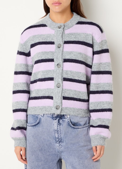 Stieglitz Mova grofgebreid vest in wolblend met ingebreid patroon