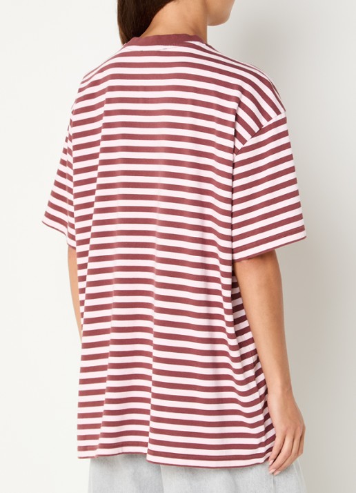 Stieglitz Oversized T-shirt met streepprint - achterkant 4 roze