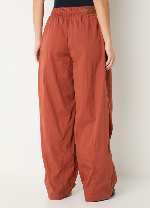Stieglitz Paola high waist wide fit broek met steekzakken - achterkant 4 bruin