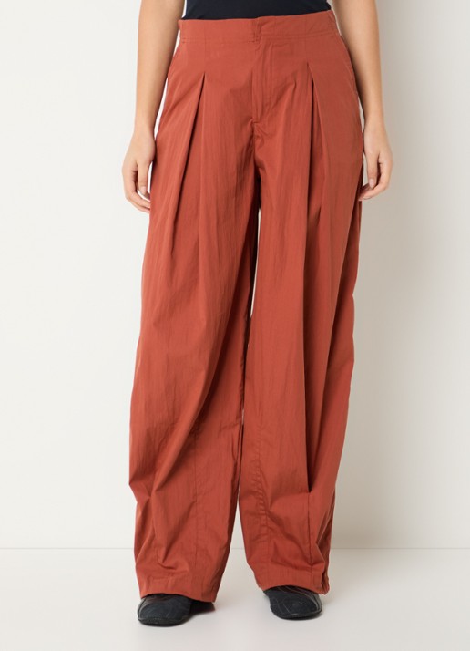 Stieglitz Paola high waist wide fit broek met steekzakken