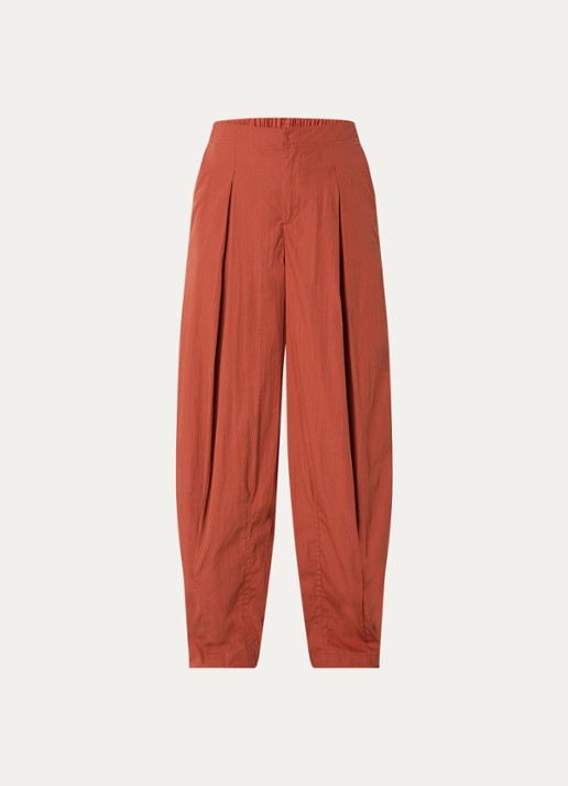 Stieglitz Paola high waist wide fit broek met steekzakken - voorkant 2 bruin