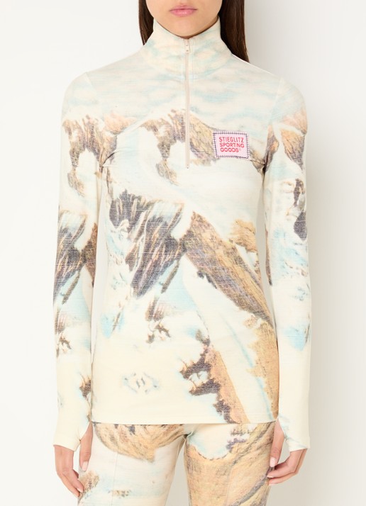 Stieglitz Rosario top met halve rits en print