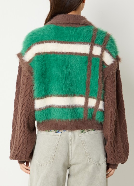 Stieglitz Santo sweater met halve rits - achterkant 3 groen