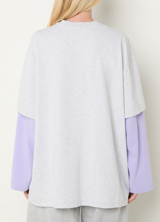 Stieglitz Stan longsleeve met logo - achterkant lavendel