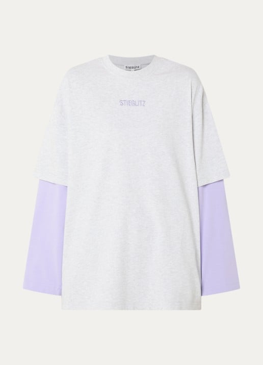 Stieglitz Stan longsleeve met logo - voorkant 2 lavendel