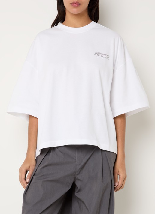 Stieglitz T-shirt met front- en backprint - achterkant wit