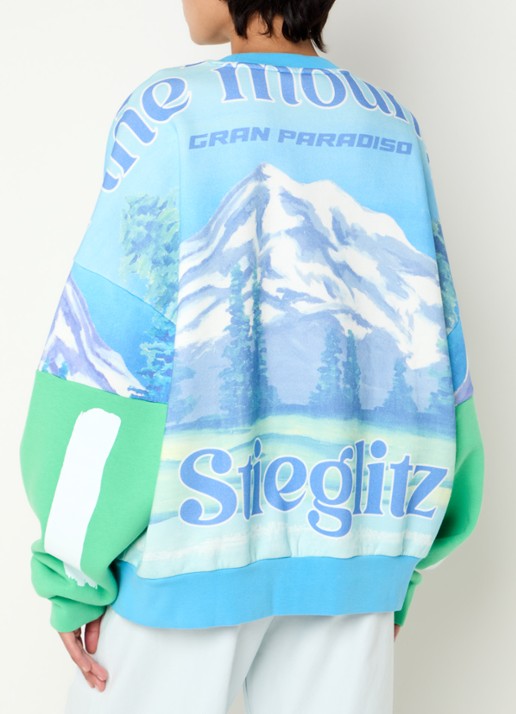 Stieglitz Xavina sweater met print - achterkant 2 lichtblauw