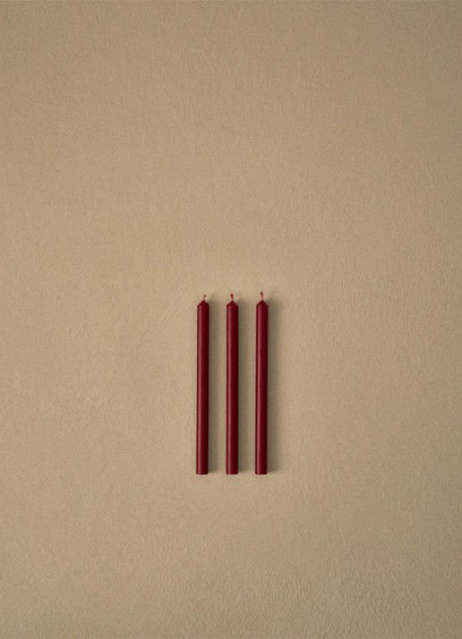 STOFF Nagel Dinerkaars 18 cm set van 12 - voorkant 3 bordeauxrood