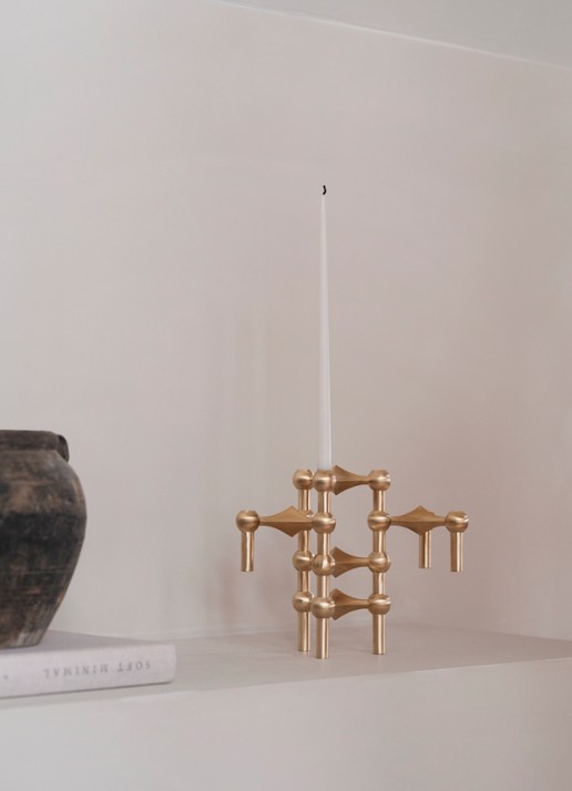 STOFF Nagel Kandelaar 6,9 cm set van 3 - achterkant 3 goud