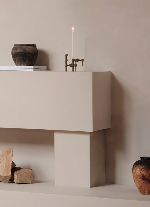 STOFF Nagel Kandelaar 6,9 cm  - voorkant 5 brons