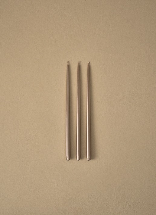 Stoff Nagel Stoff Nagel Ester & Erik kaars set van 6  - voorkant 2 beige