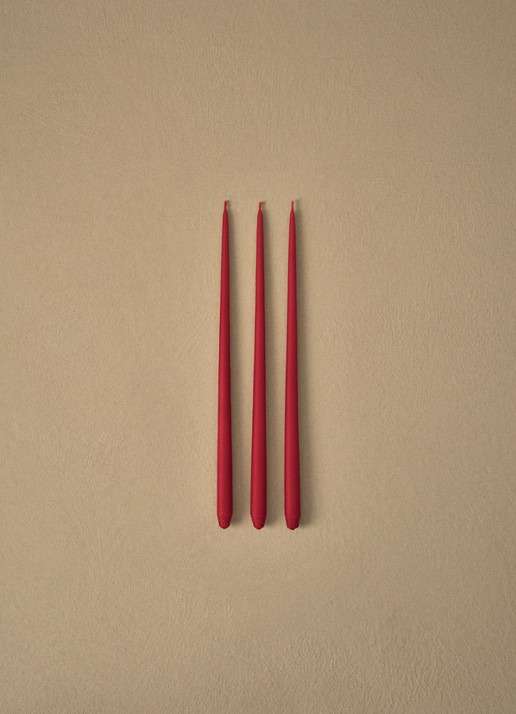 Stoff Nagel Stoff Nagel Ester & Erik kaars set van 6  - voorkant 2 rood