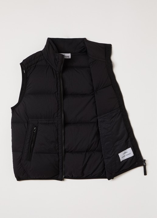 Stone Island 00001 gewatteerde bodywarmer met donsvulling - voorkant 2 zwart