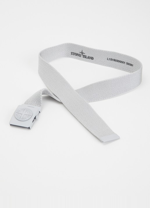 Stone Island 00001 riem met logo  - detail 2 lichtgrijs