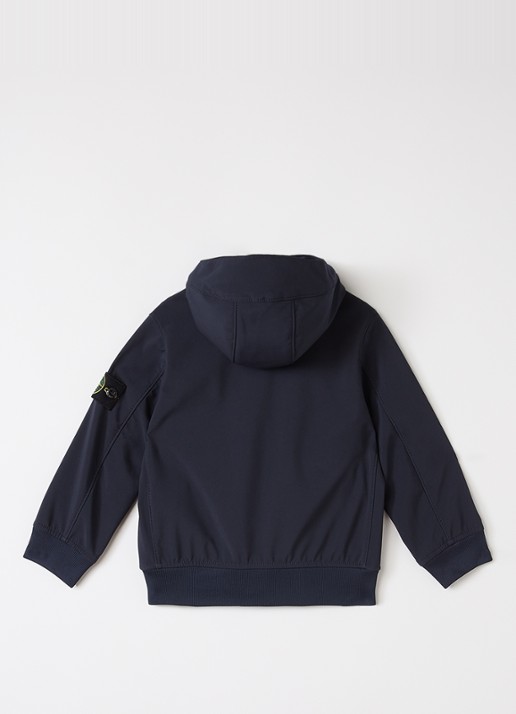 Stone Island 00001 softshell jack met logo - achterkant 3 donkerblauw