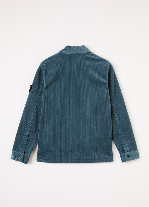 Stone Island 00002 overshirt van corduroy - achterkant petrol