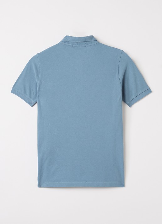 Stone Island 00002 Polo met logo - voorkant 2 blauw