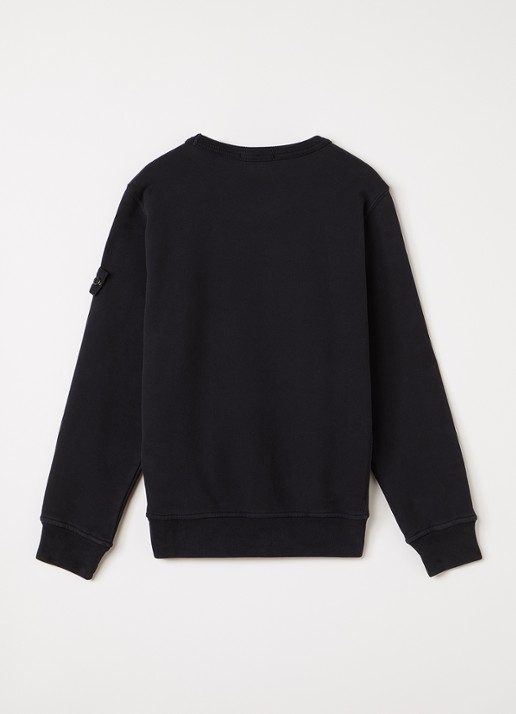 Stone Island 00002 sweater met logo - voorkant 3 zwart