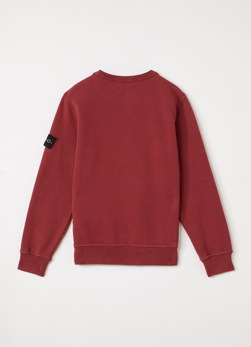 Stone Island 00002 sweater met logo - voorkant 3 steenrood