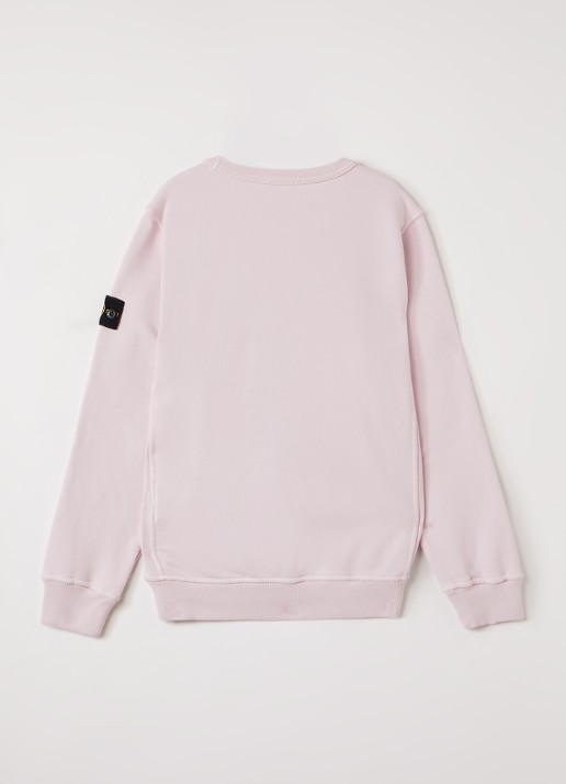 Stone Island 00002 sweater met logo - voorkant 3 roze