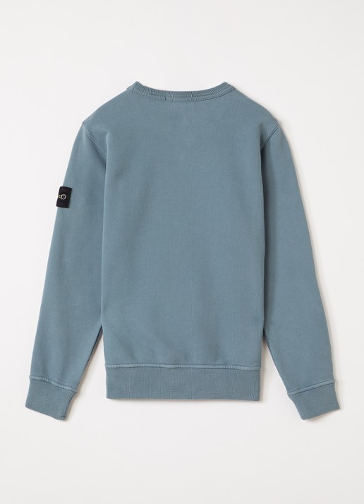 Stone Island 00002 sweater met logo - voorkant 2 petrol