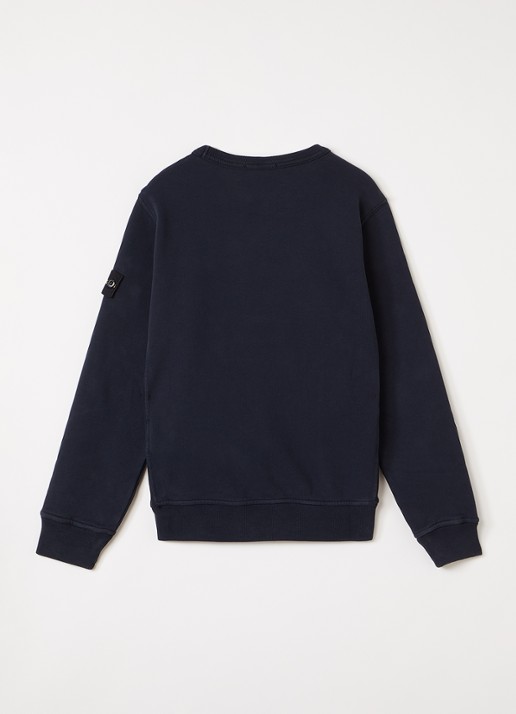 Stone Island 00002 sweater met logo - voorkant 2 donkerblauw