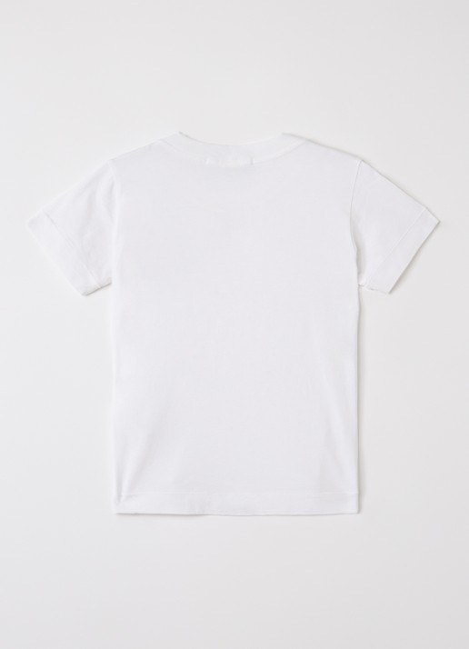 Stone Island 00002 T-shirt met logoborduring - voorkant 2 wit