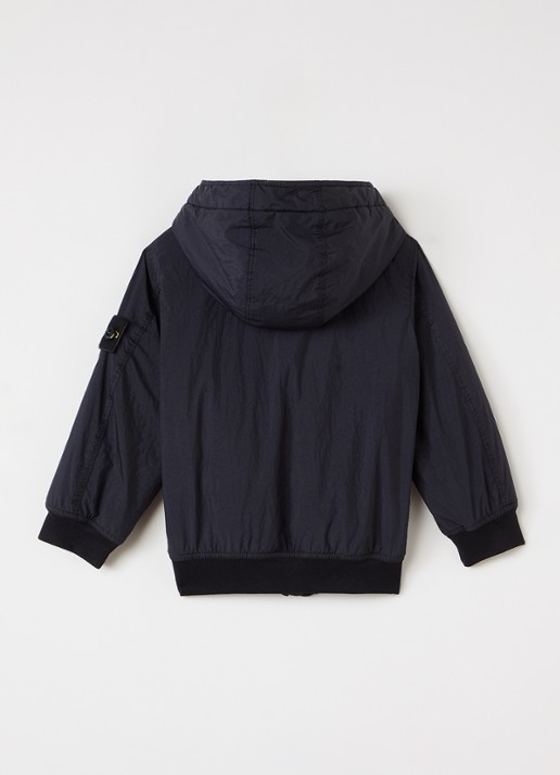 Stone Island 00003 gewatteerd jack met capuchon en ritszakken - achterkant donkerblauw