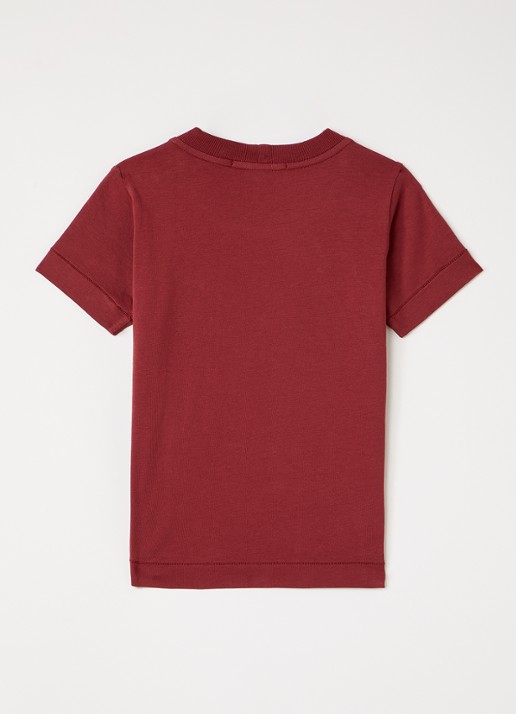 Stone Island 00003 T-shirt met logo - voorkant 2 bordeauxrood