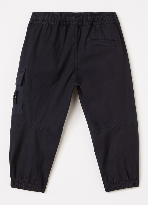 Stone Island 00003 tapered fit cargobroek - voorkant 2 zwart