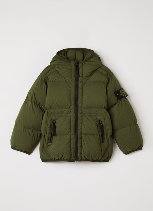 Stone Island 00004 puffer jack met capuchon en ritszakken