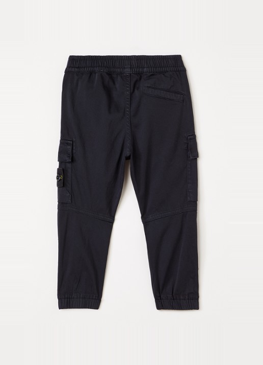 Stone Island 00006 tapered fit cargobroek - voorkant 2 donkerblauw