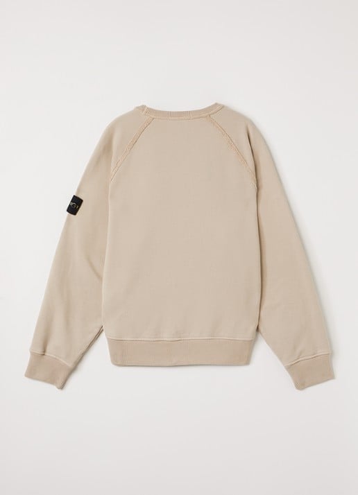 Stone Island 00007 sweater met logo - voorkant 3 beige