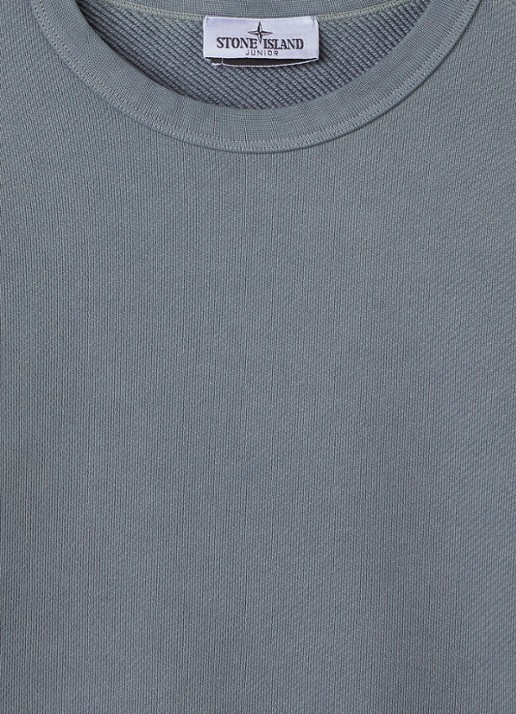Stone Island 00009 sweater met logo - detail staalblauw
