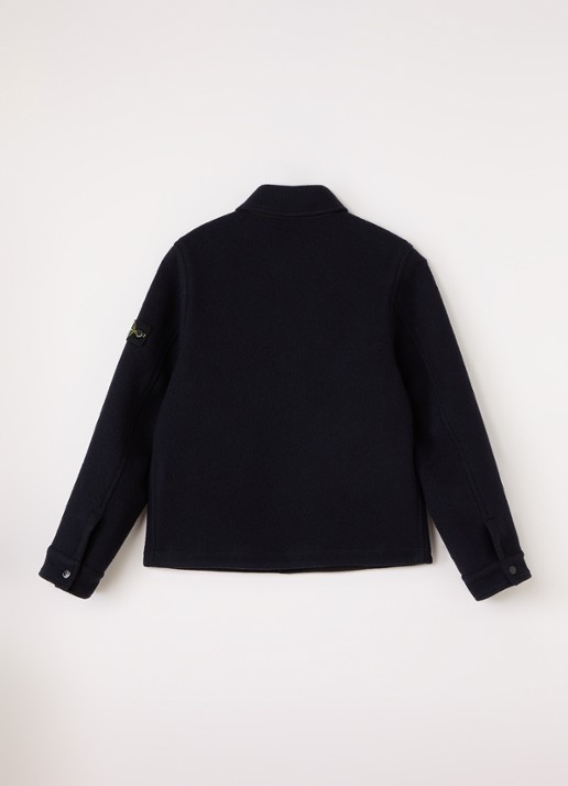 Stone Island 00010 jack van wol - achterkant donkerblauw