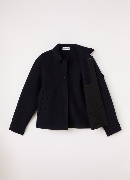 Stone Island 00010 jack van wol - voorkant 3 donkerblauw