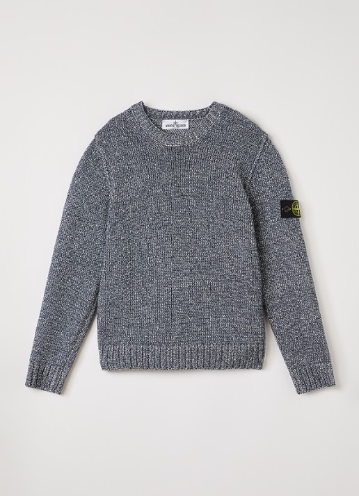 Stone Island 00014 grofgebreide trui met gemêleerd dessin