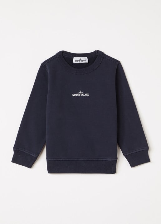 Stone Island 00014 sweater met logo- en backprint