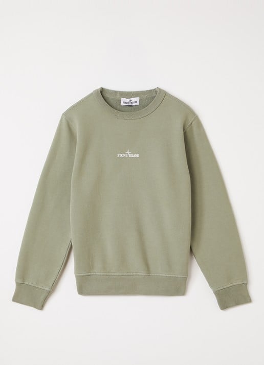Stone Island 00014 sweater met logo- en backprint