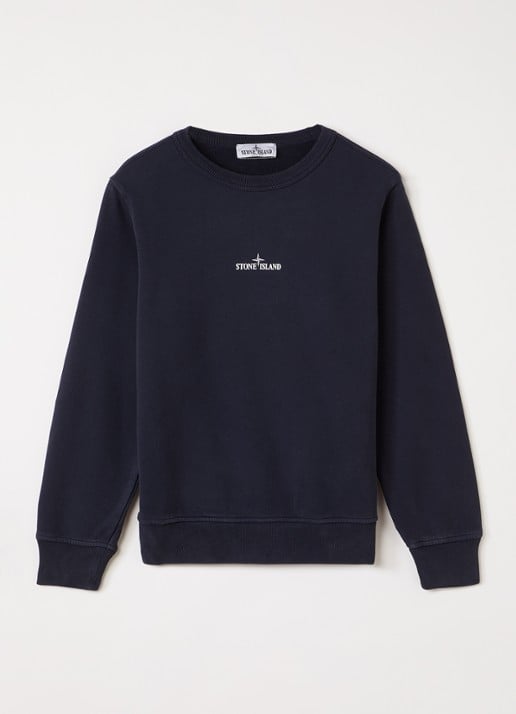 Stone Island 00014 sweater met logo- en backprint