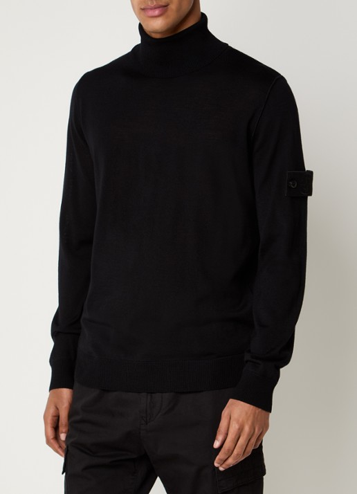 Stone Island 00066 fijngebreide pullover van scheerwol met col
