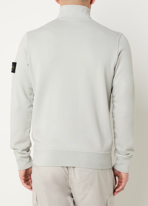 Stone Island 08514 Felpa sweatvest met logo - achterkant grijs