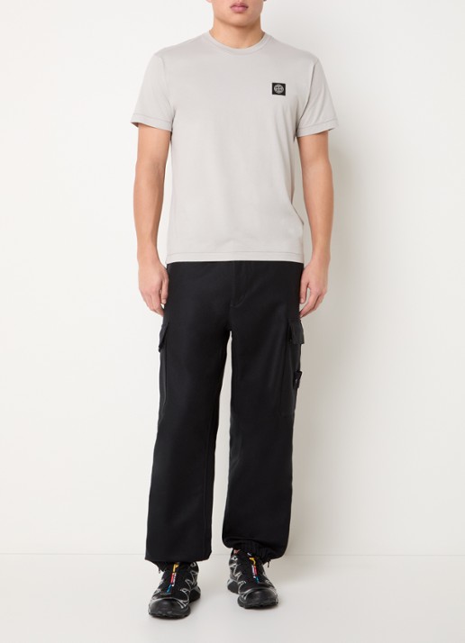 Stone Island 11002 T-shirt met logo - voorkant 5 grijs