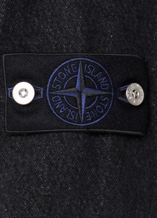 Stone Island 1200002 overshirt van denim met logo - detail 5 antraciet
