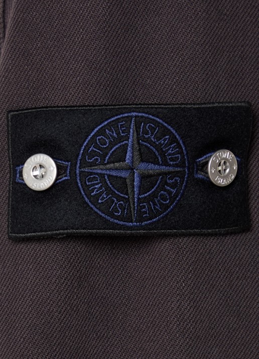 Stone Island 1200002 Overshirt van denim met logo - detail 2 aubergine