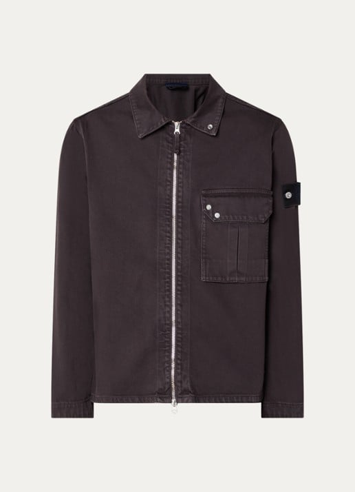Stone Island 1200002 Overshirt van denim met logo