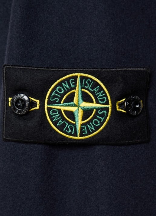 Stone Island 1200033 Overshirt in wolblend met borstzak - detail 4 donkerblauw