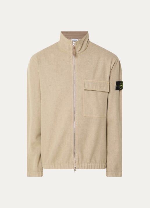Stone Island 1200033 Overshirt in wolblend met borstzak