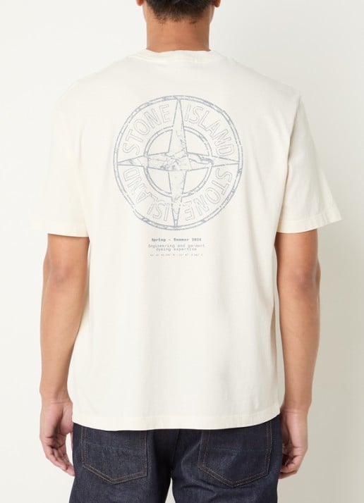 Stone Island 12002 T-shirt met logo- en backprint