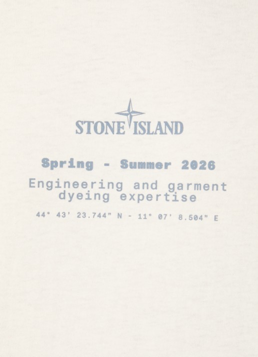 Stone Island 12002 T-shirt met logo- en backprint - detail 3 ivoor